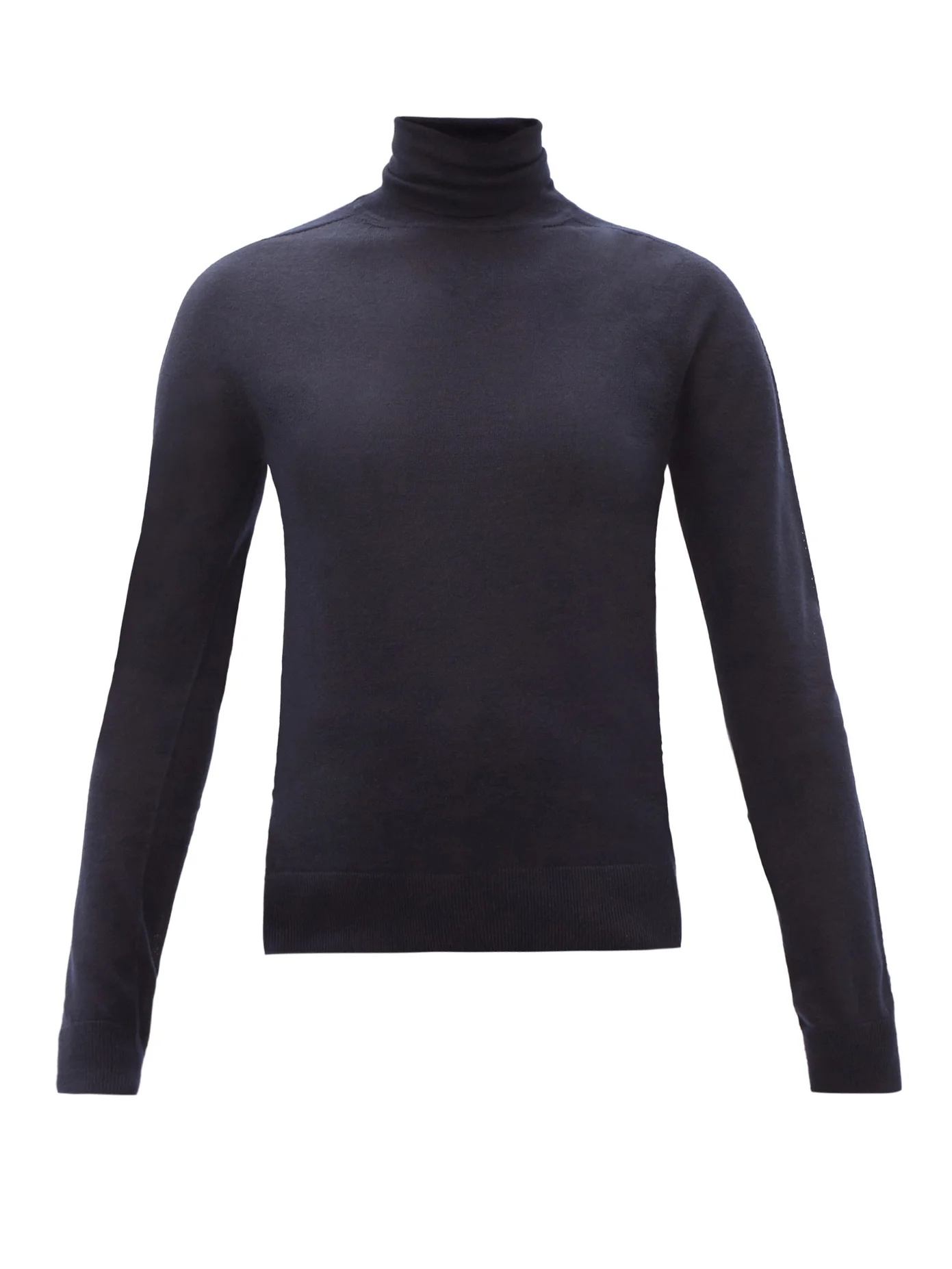 Roll-neck cashmere-blend sweater - 1