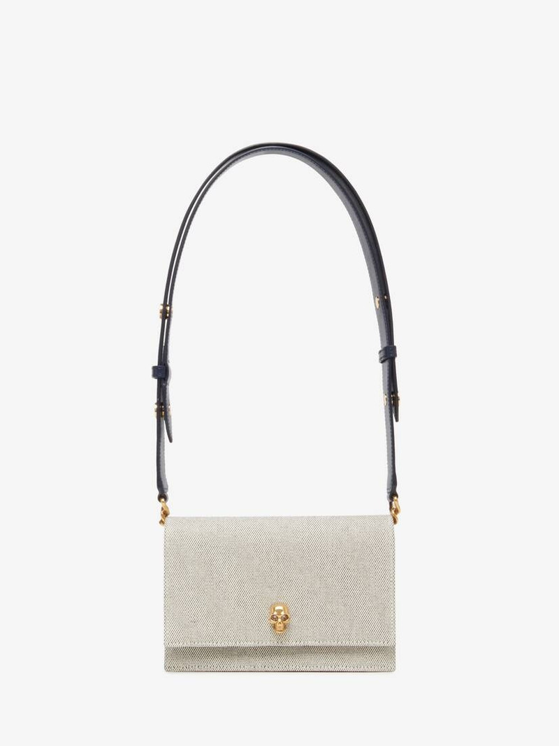 Women's The Biker Small Skull Bag in Grey/navy 7