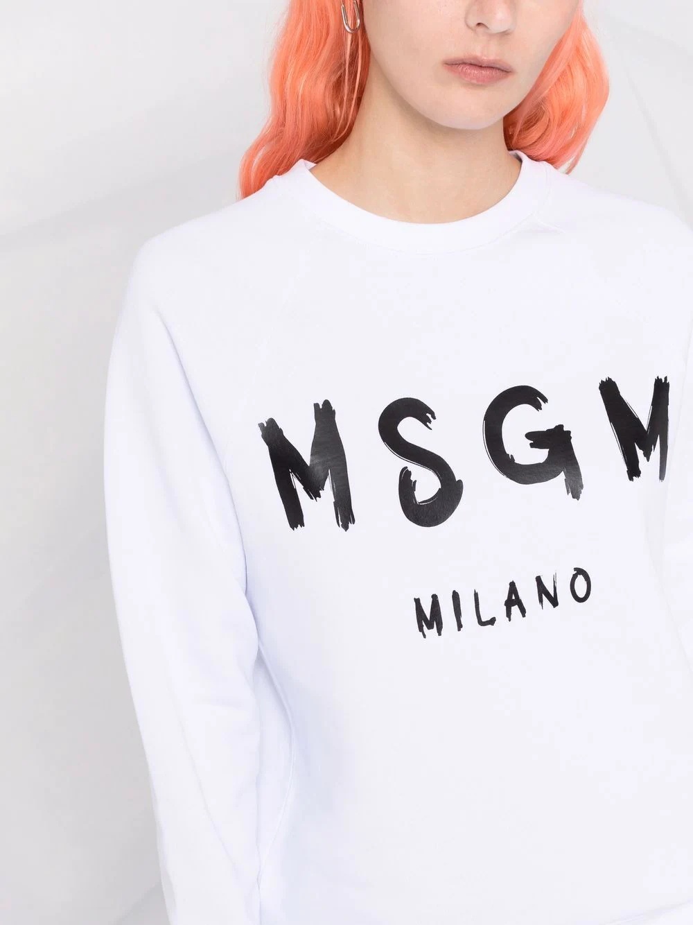 logo-print crew neck sweatshirt - 3