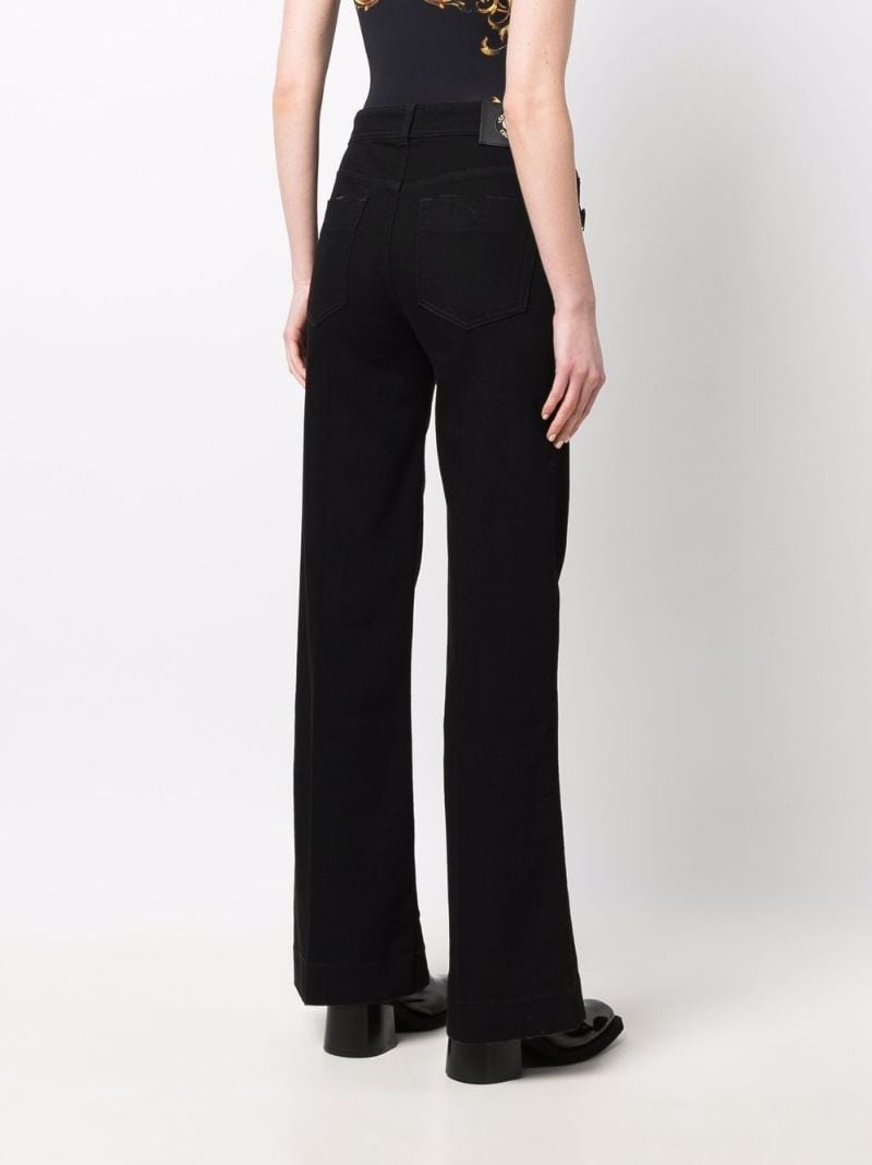 buckle-detail flared trousers - 4
