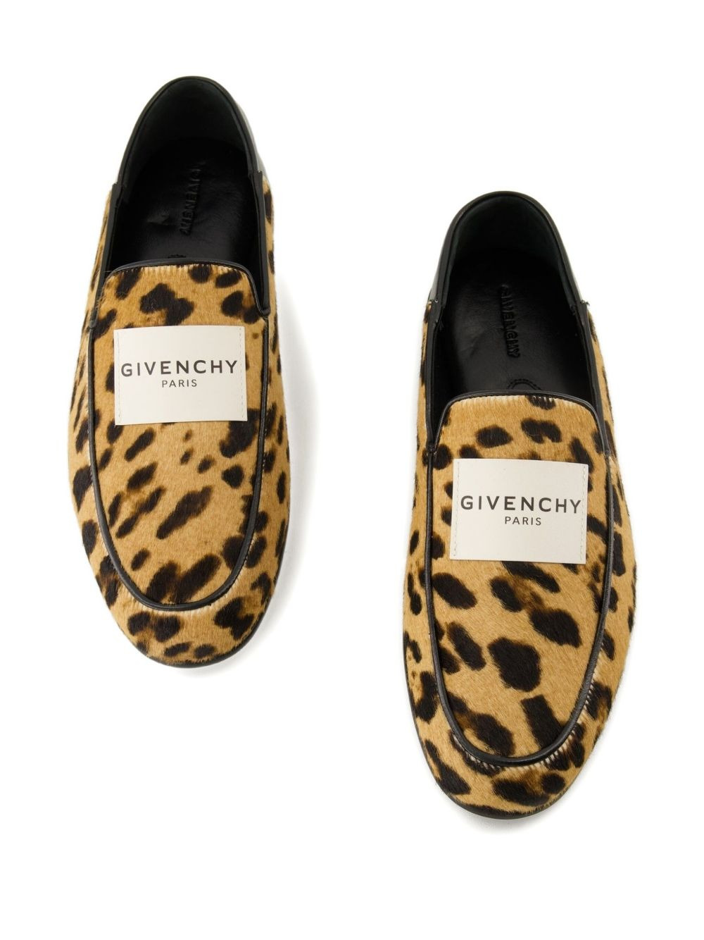 leopard-print leather loafers - 4
