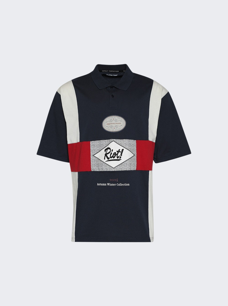 Oversized Polo Shirt Blue 1