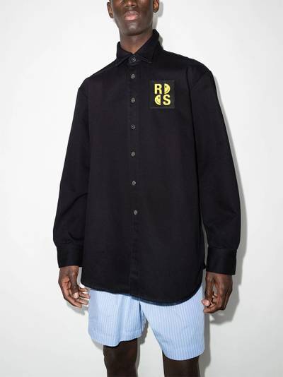 Raf Simons logo-patch shirt jacket outlook