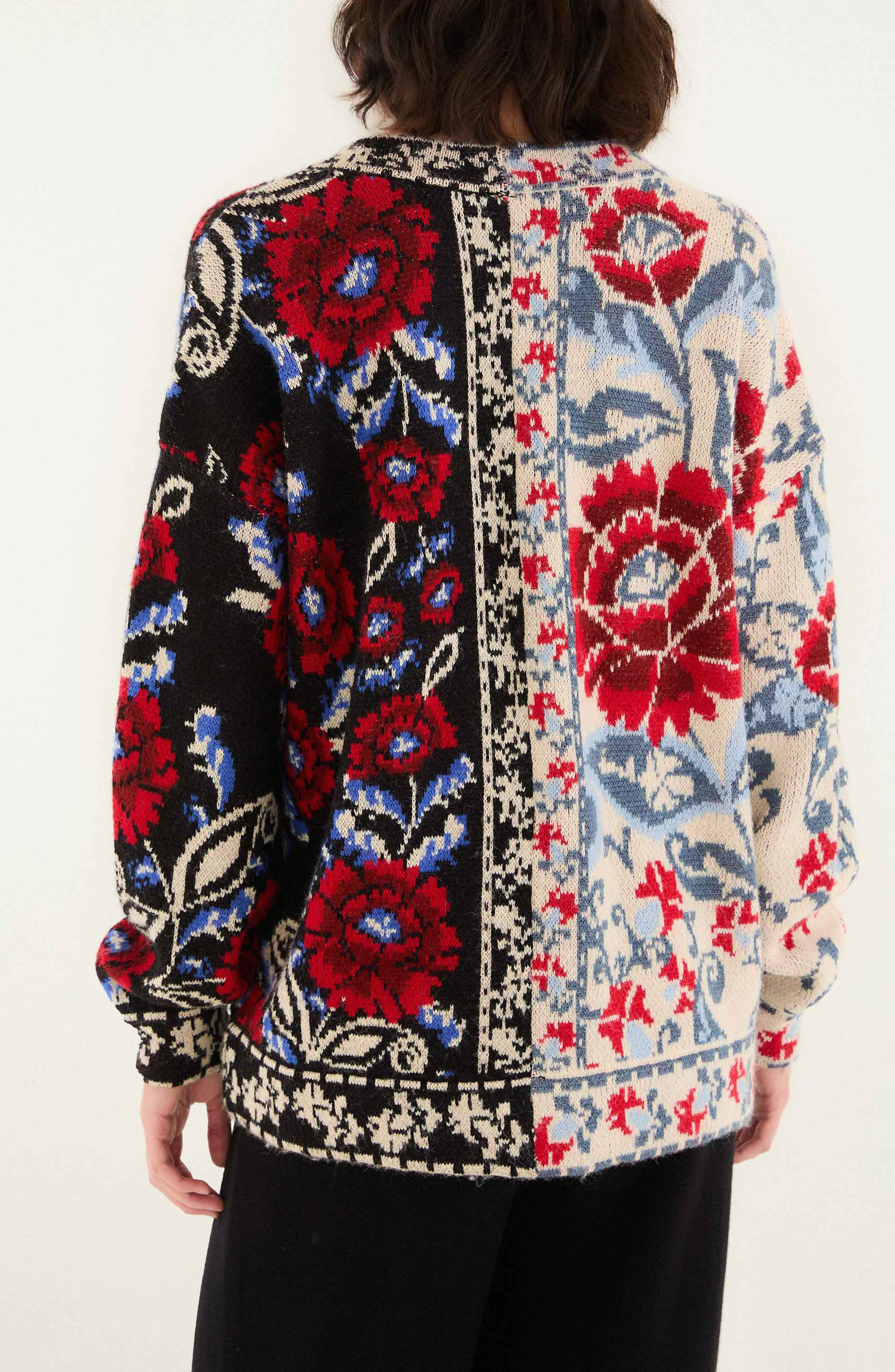 FARM Rio Mixed Valentina Floral Cardigan in Mixed Valentina Blac at Nordstrom - 2