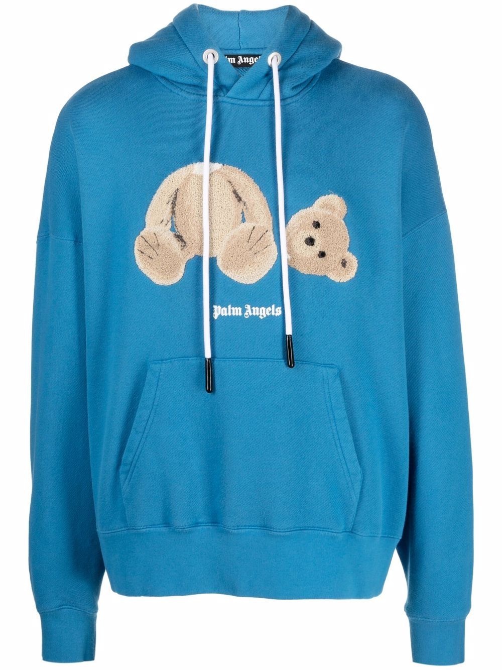 bear-print drawstring hoodie - 1