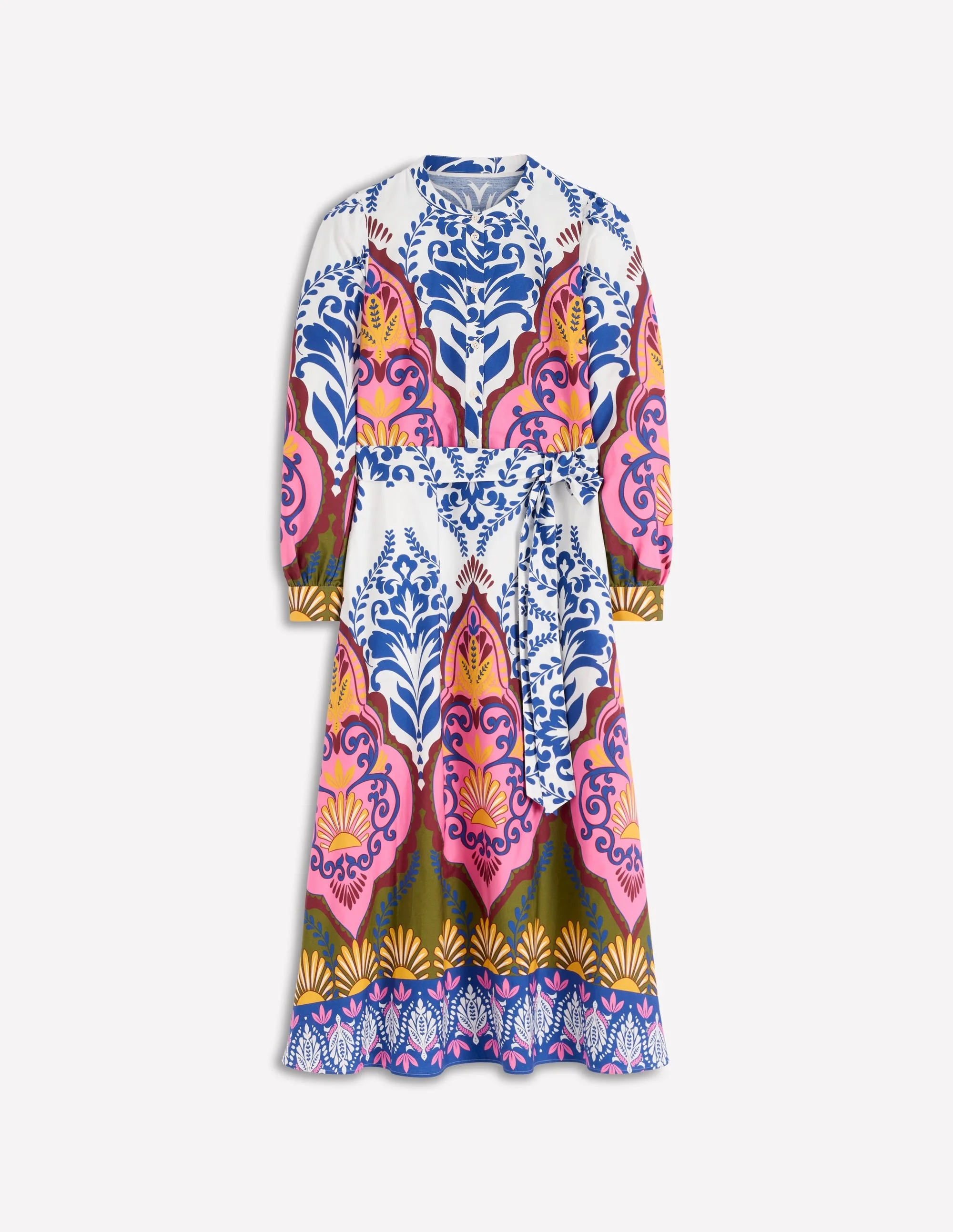 Ava Cotton Midi Dress-Multi, Ornamental Garden - 1