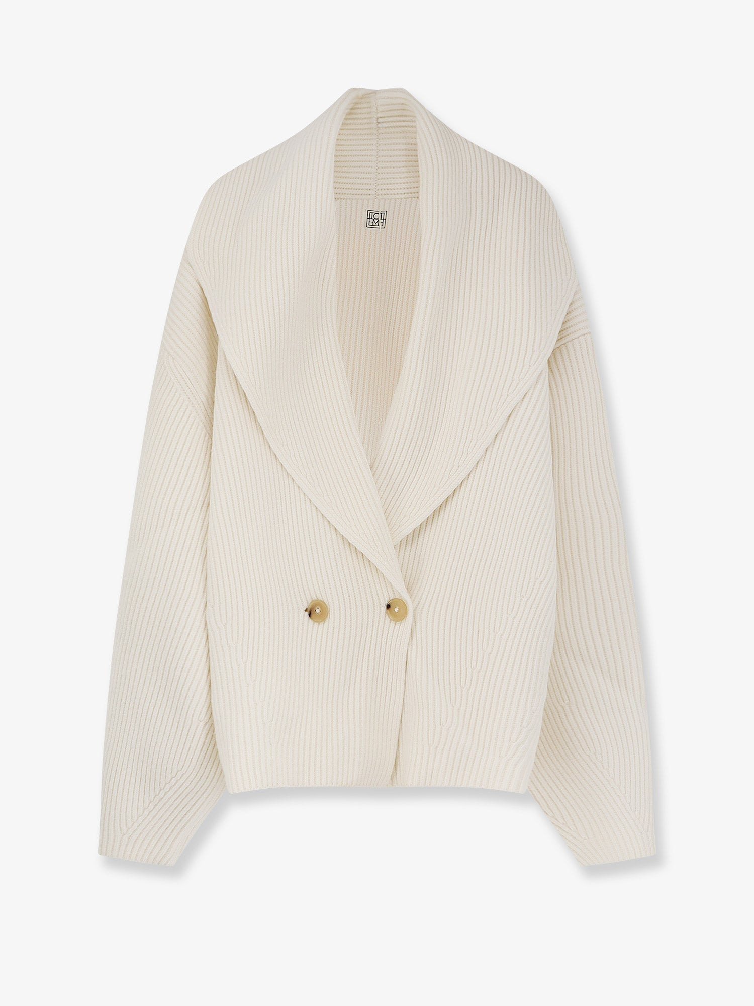 Shawl-Lapel Wool Cardigan - 1