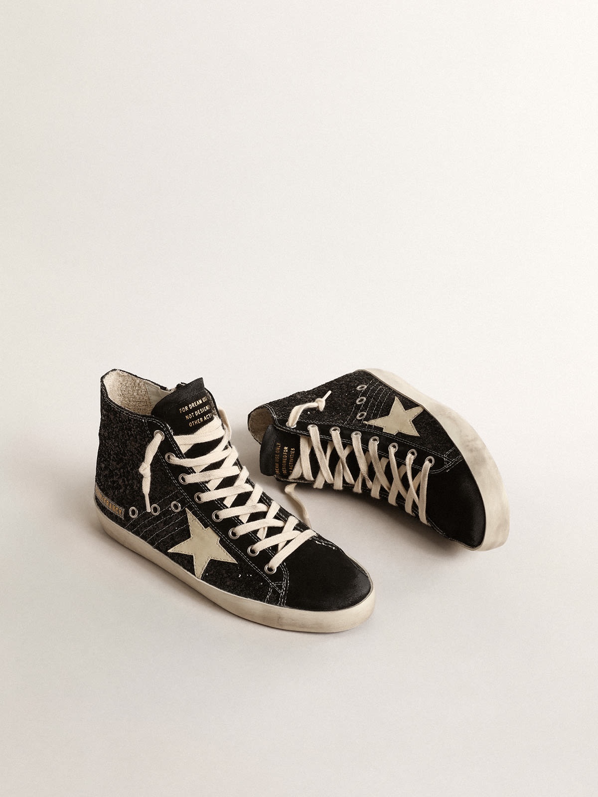 Francy Penstar LTD in glitter with ivory star and black heel tab - 2