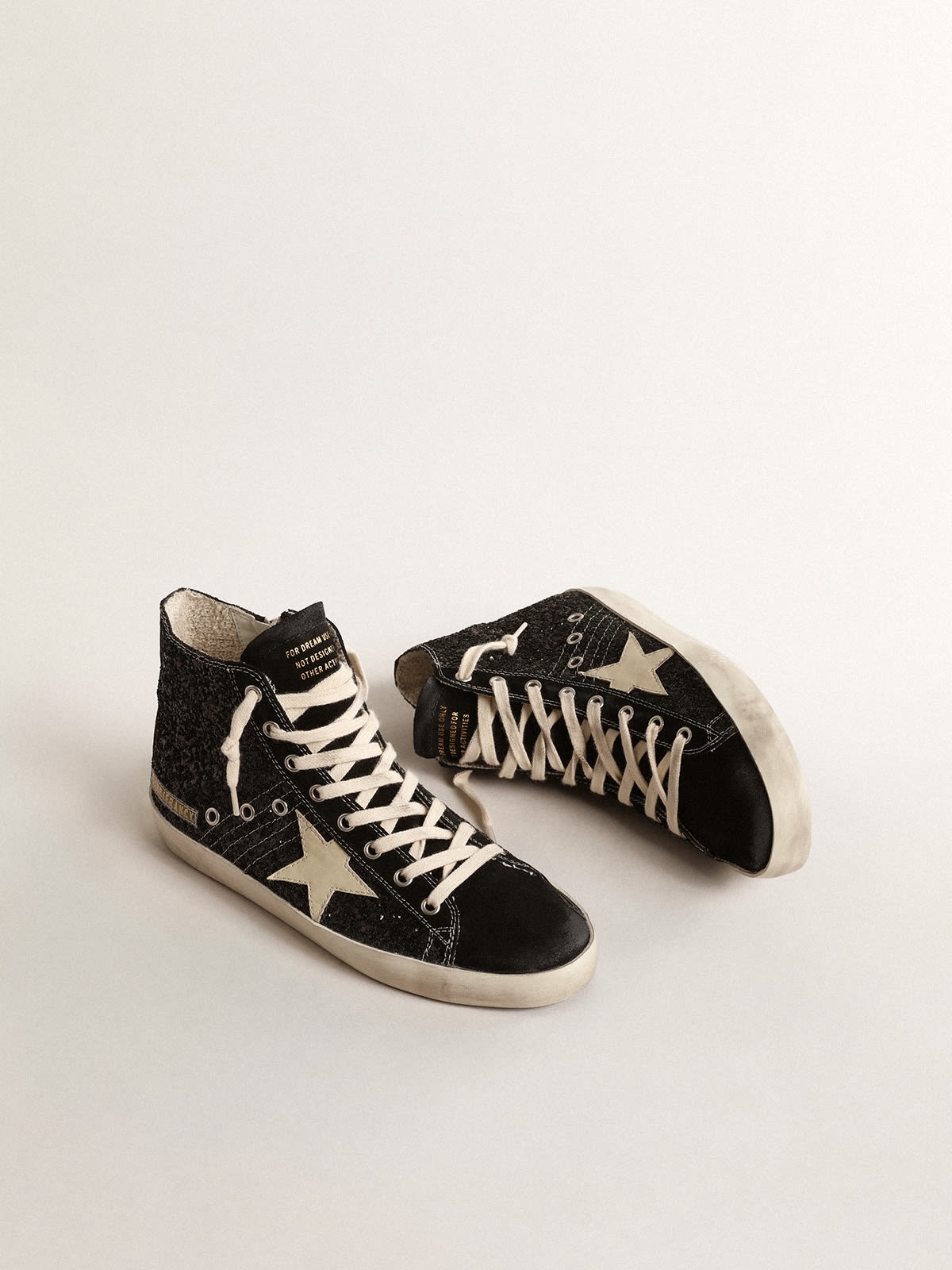 Golden Goose Francy Penstar LTD in glitter with ivory star and