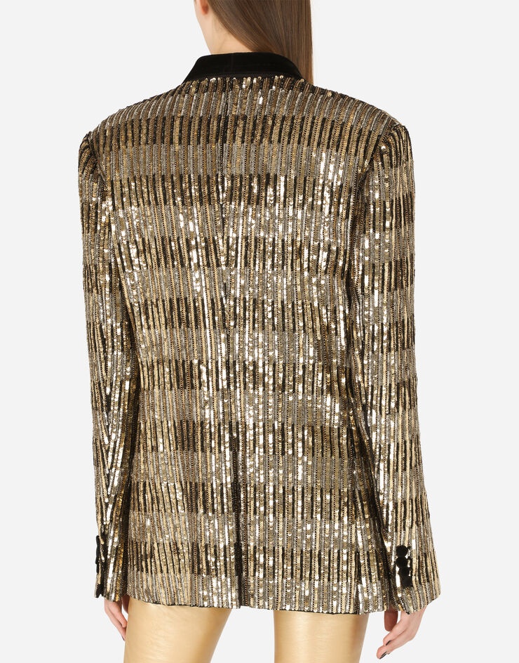 Sequined jacket with toggle fastenings - 5