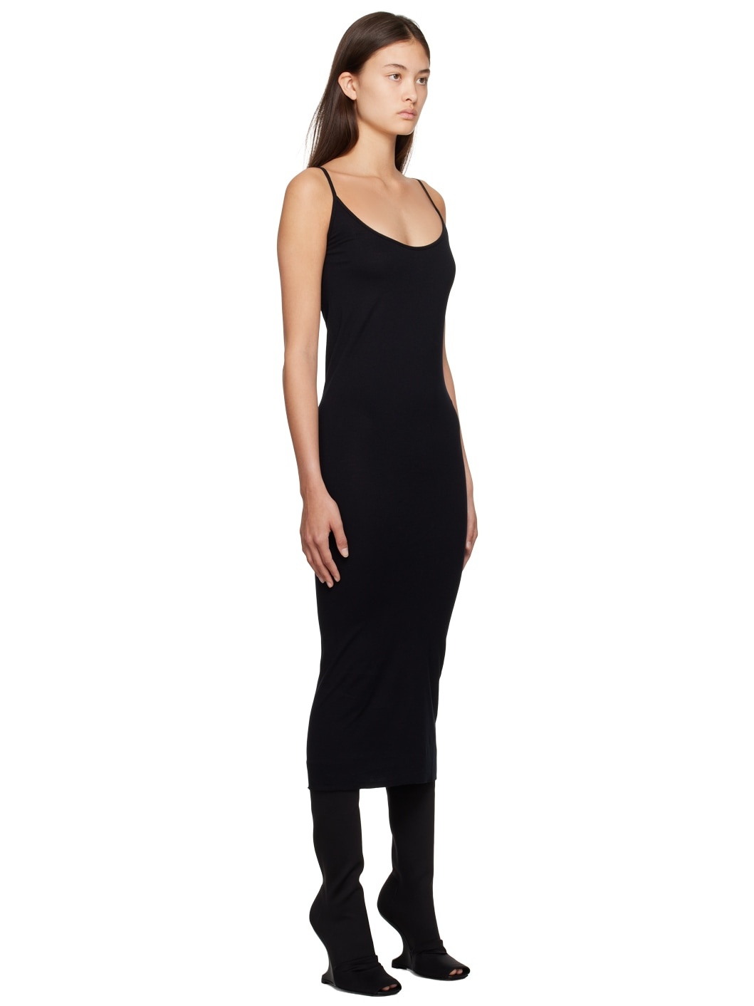 Black Scoop Midi Dress - 2