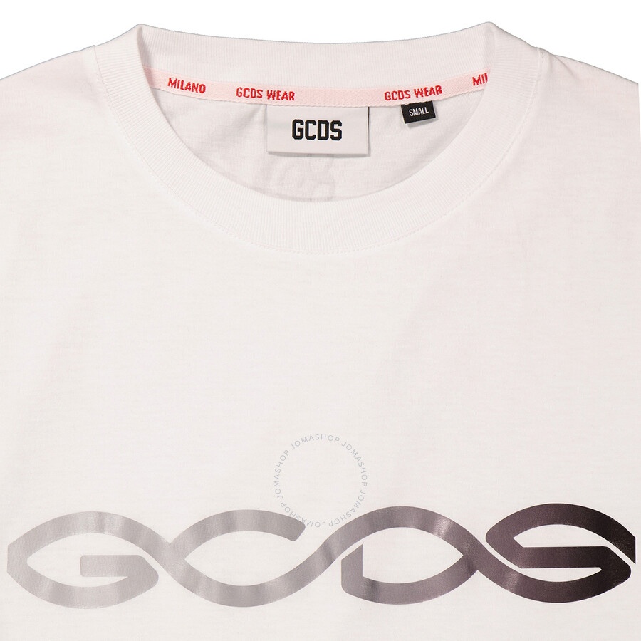 GCDS Reflective Logo Regular Cotton T-Shirt - 7