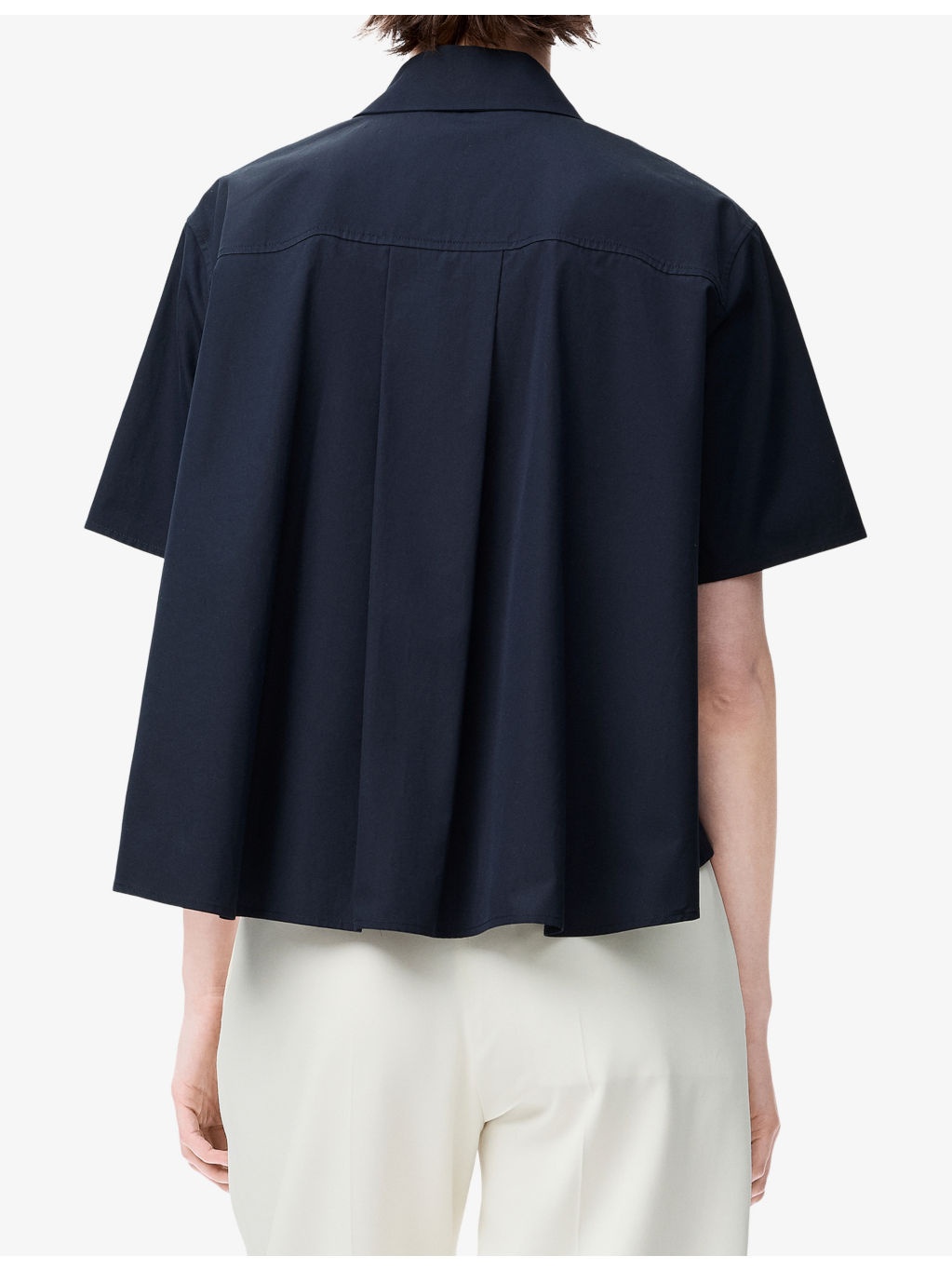 Short-Sleeve Trapeze Cotton Shirt - 4