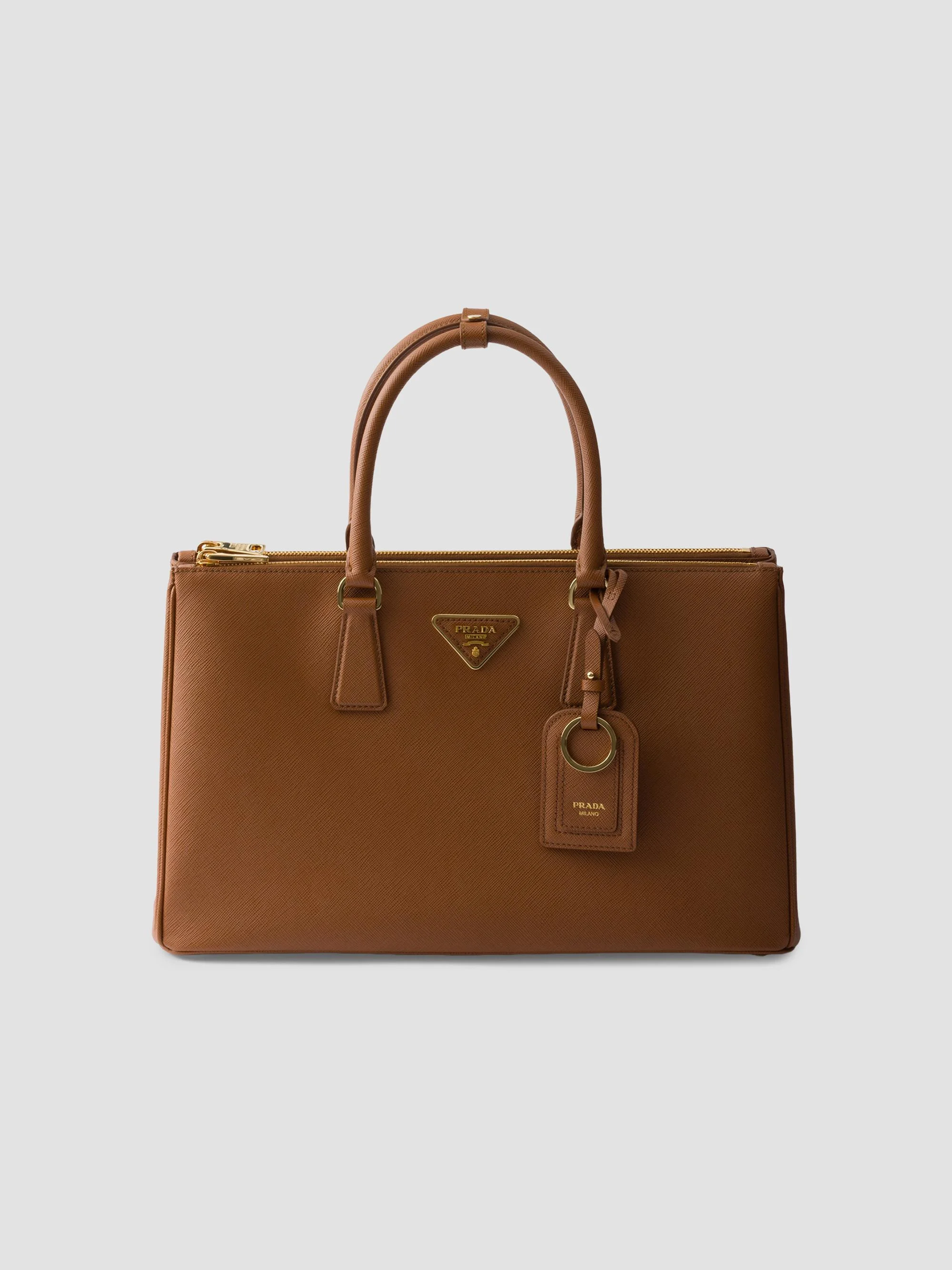 Women's Galleria Saffiano Leather Tote Bag - Brown - 1