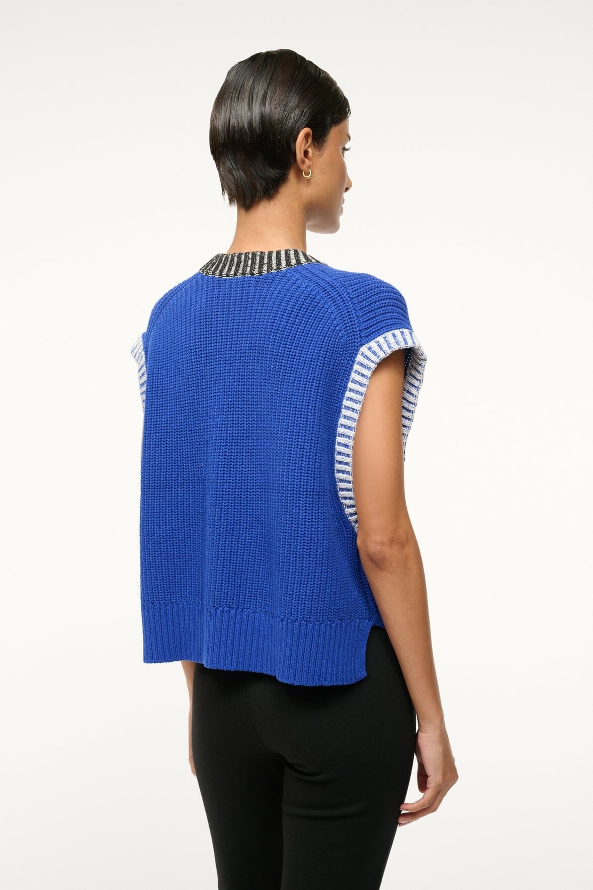 STAUD AMERICANA SWEATER DEEP SEA BLACK IVORY - 5
