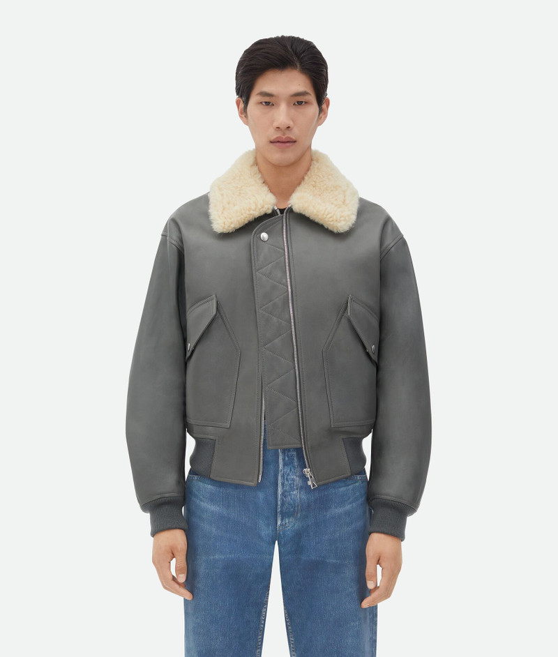 Leather Jacket With Shearling Collar 4