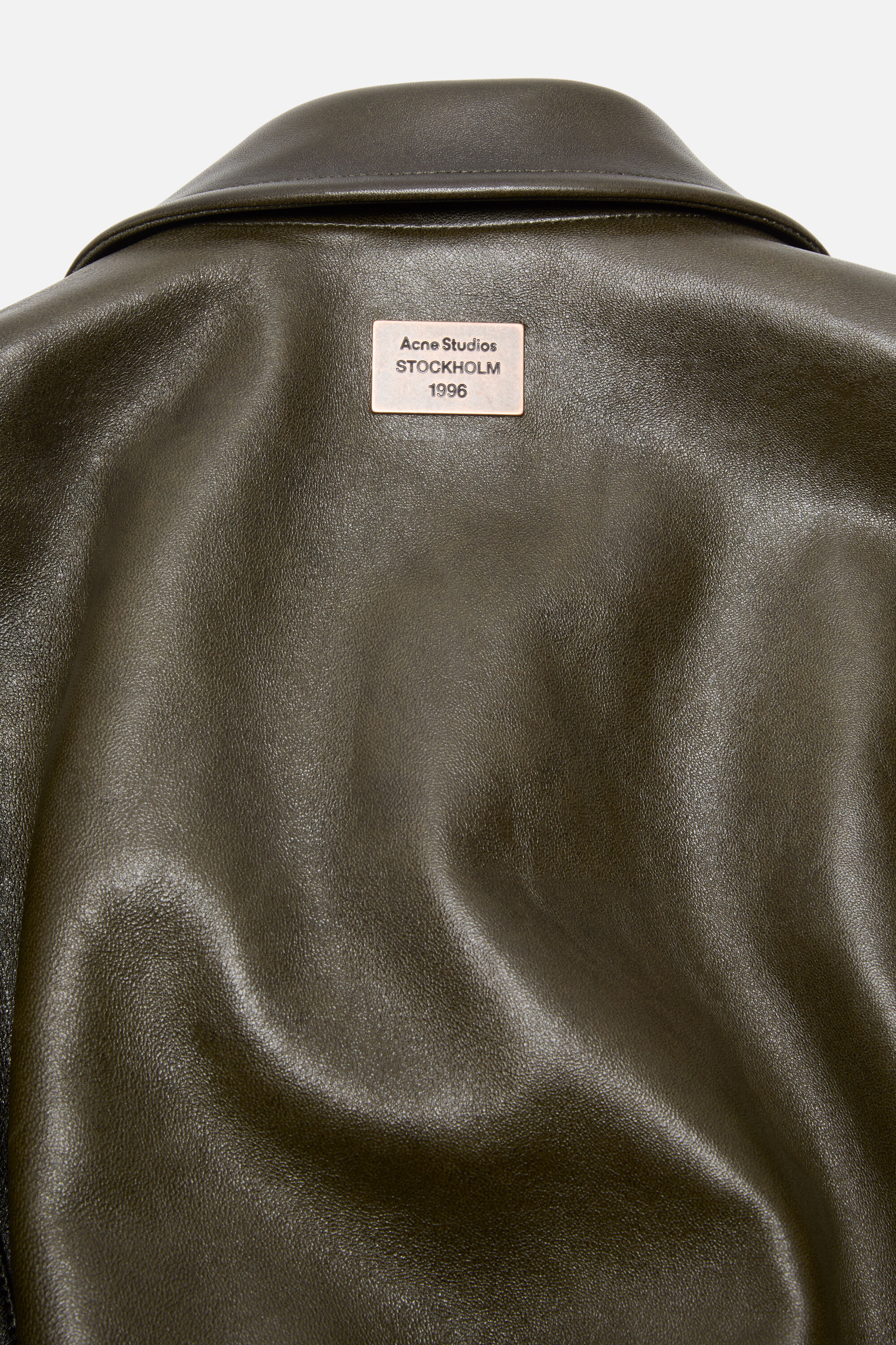 Leather bomber jacket - Vintage green - 5