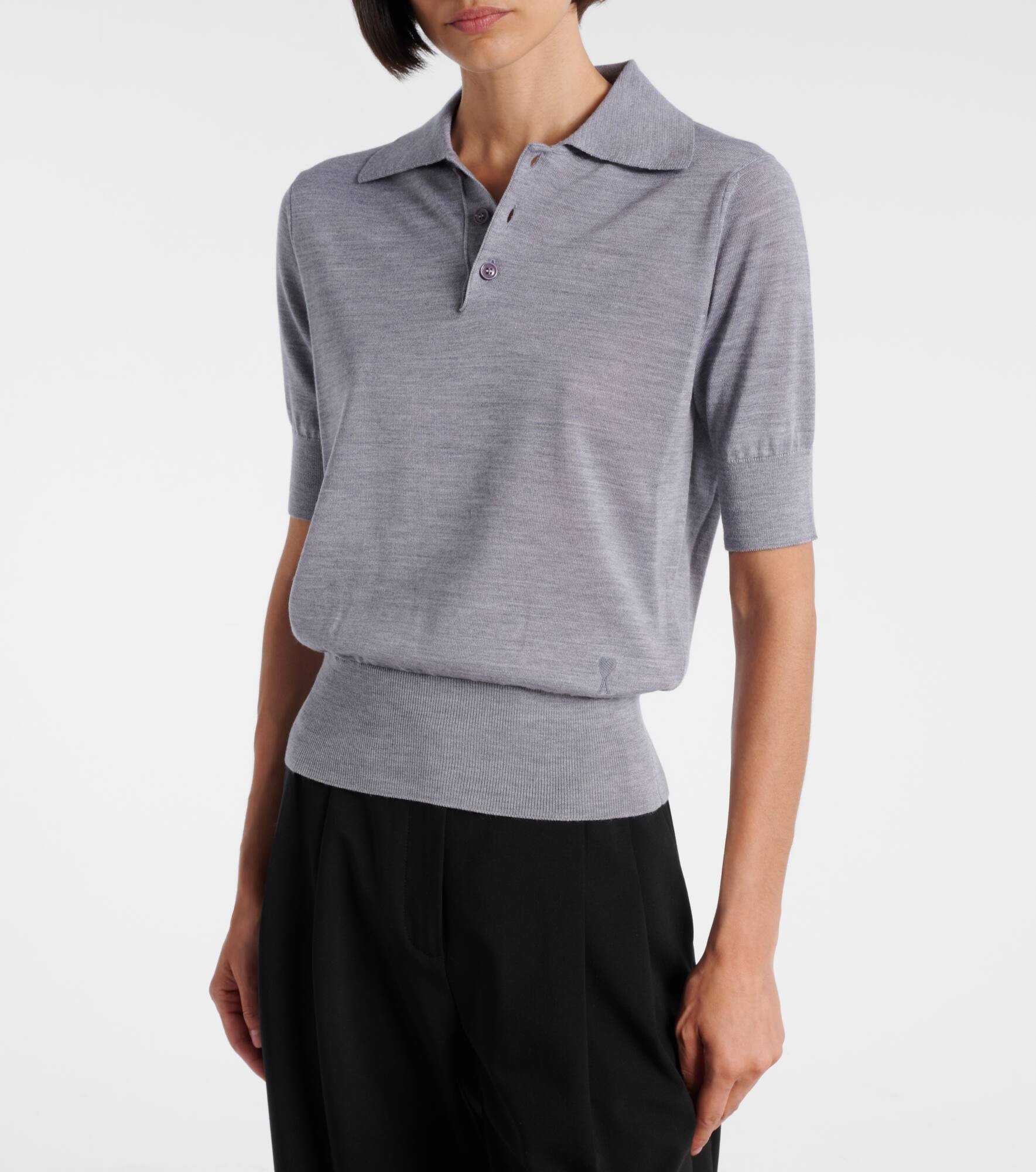 Wool and silk polo shirt - 6