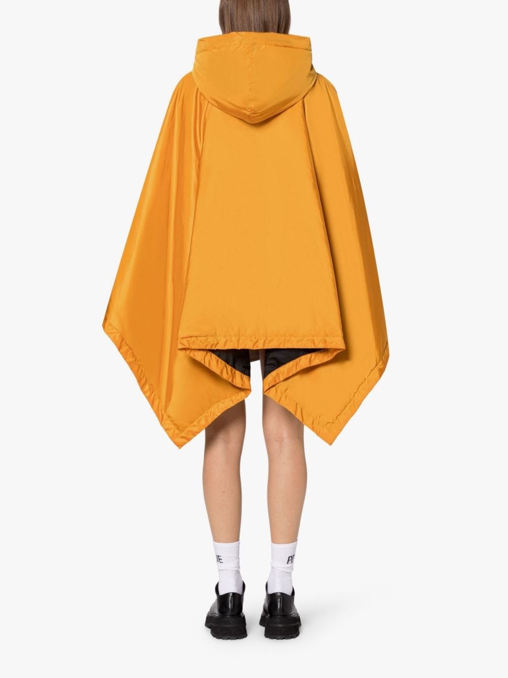 SIMA POP ORANGE NYLON HOODED PONCHO - 4