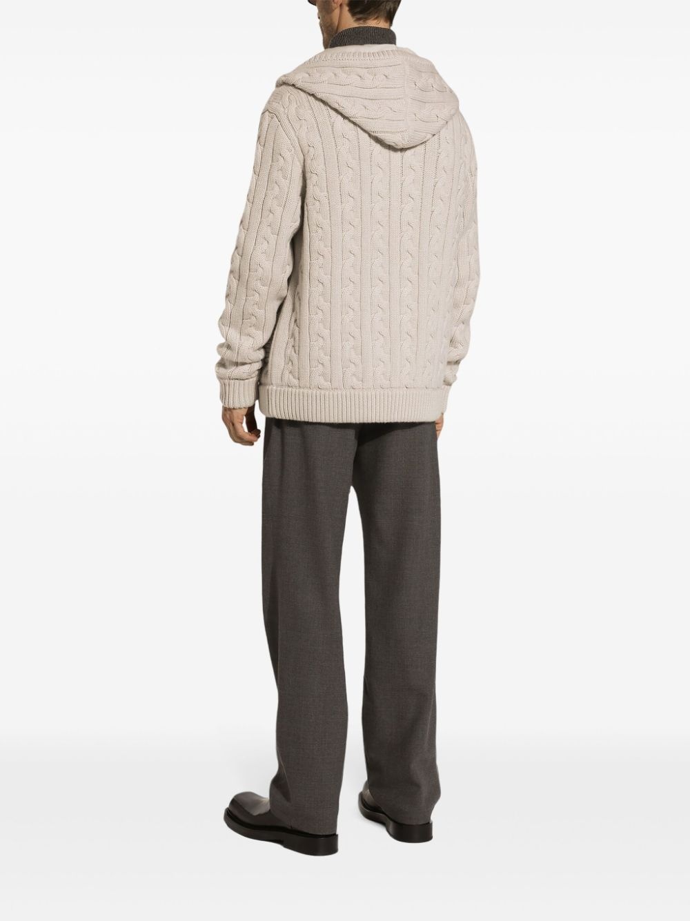 cable-knit hoodie - 5