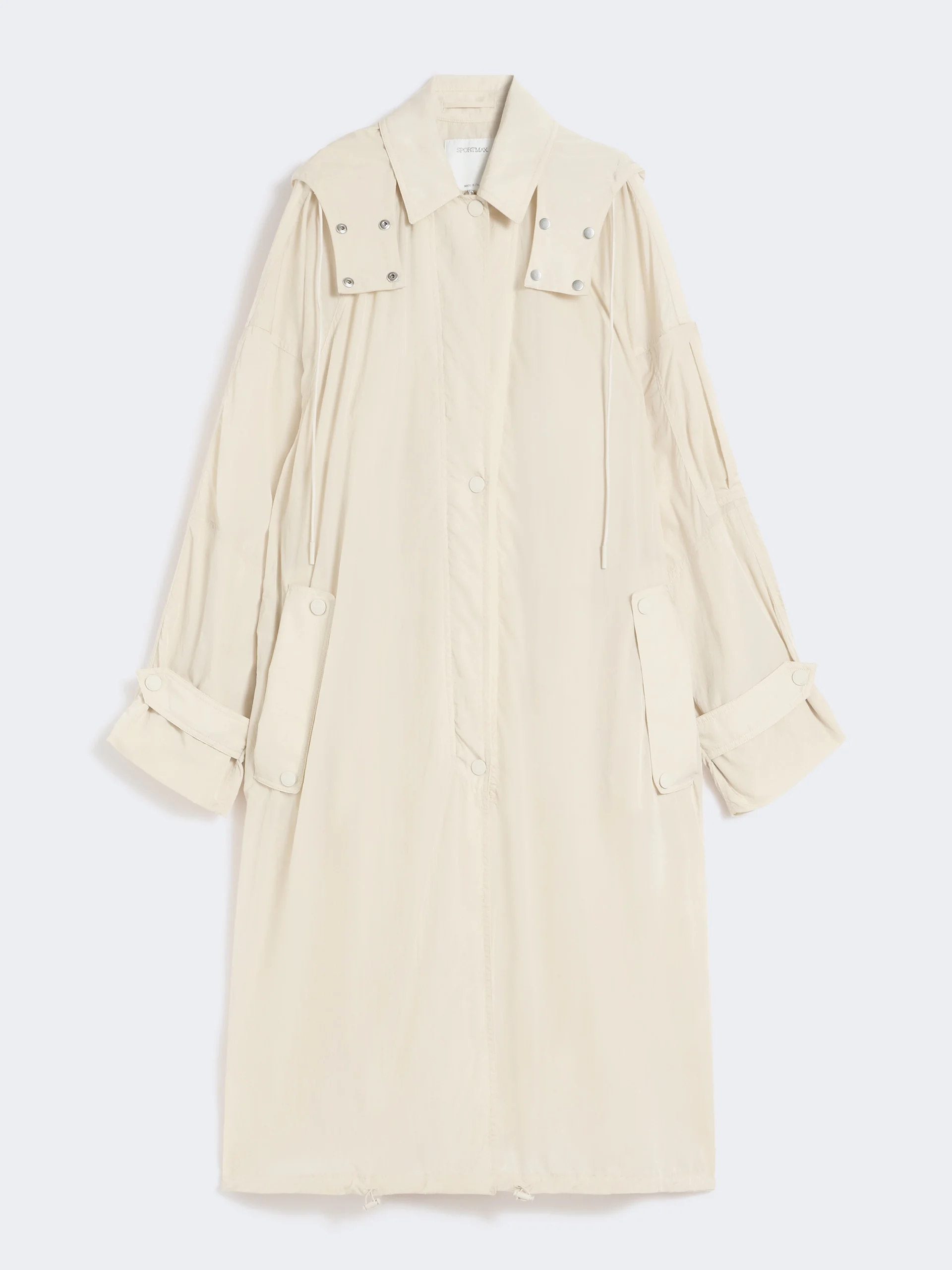 Long taffeta raincoat - VANILLA - 1