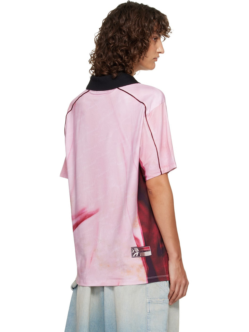 Pink Printed Football Jersey T-shirt 3