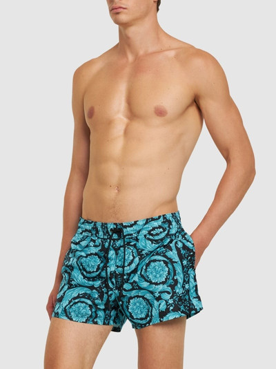 VERSACE Barocco printed nylon swim shorts outlook