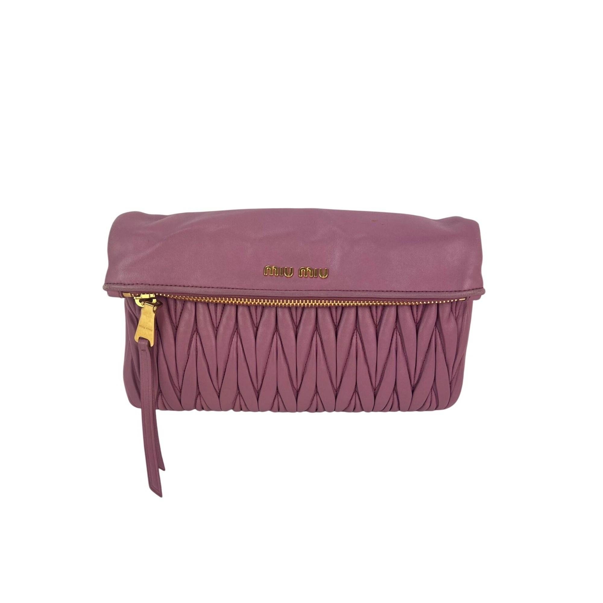 Miu MIU Matelasse Pink Nappa Leather Shoulder Bag - 1