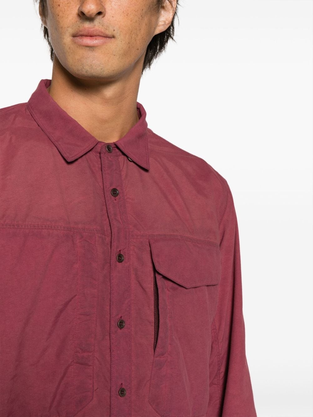 spread-collar button-up shirt - 5