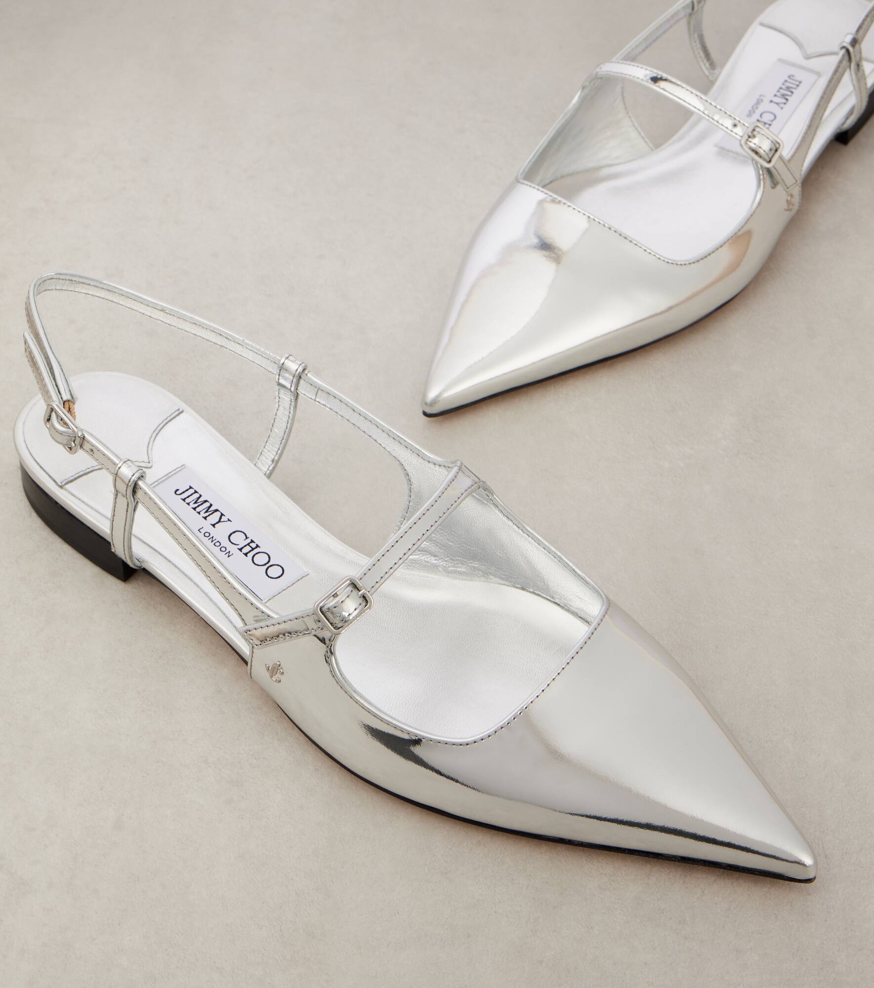 Didi metallic leather slingback flats - 5