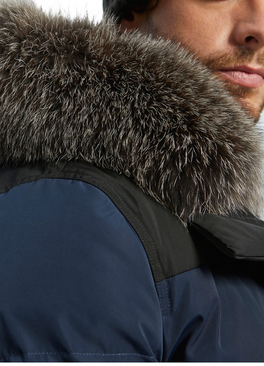 Ski puffer jacket with fox fur hood - 4