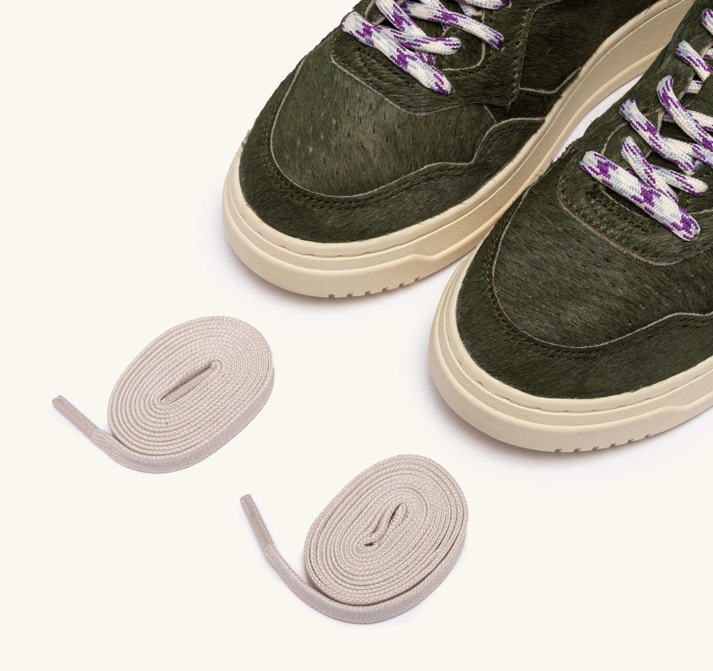 MEDALIST LOW SNEAKERS IN MILITARY GREEN PONY HAIR EFFECT - 8