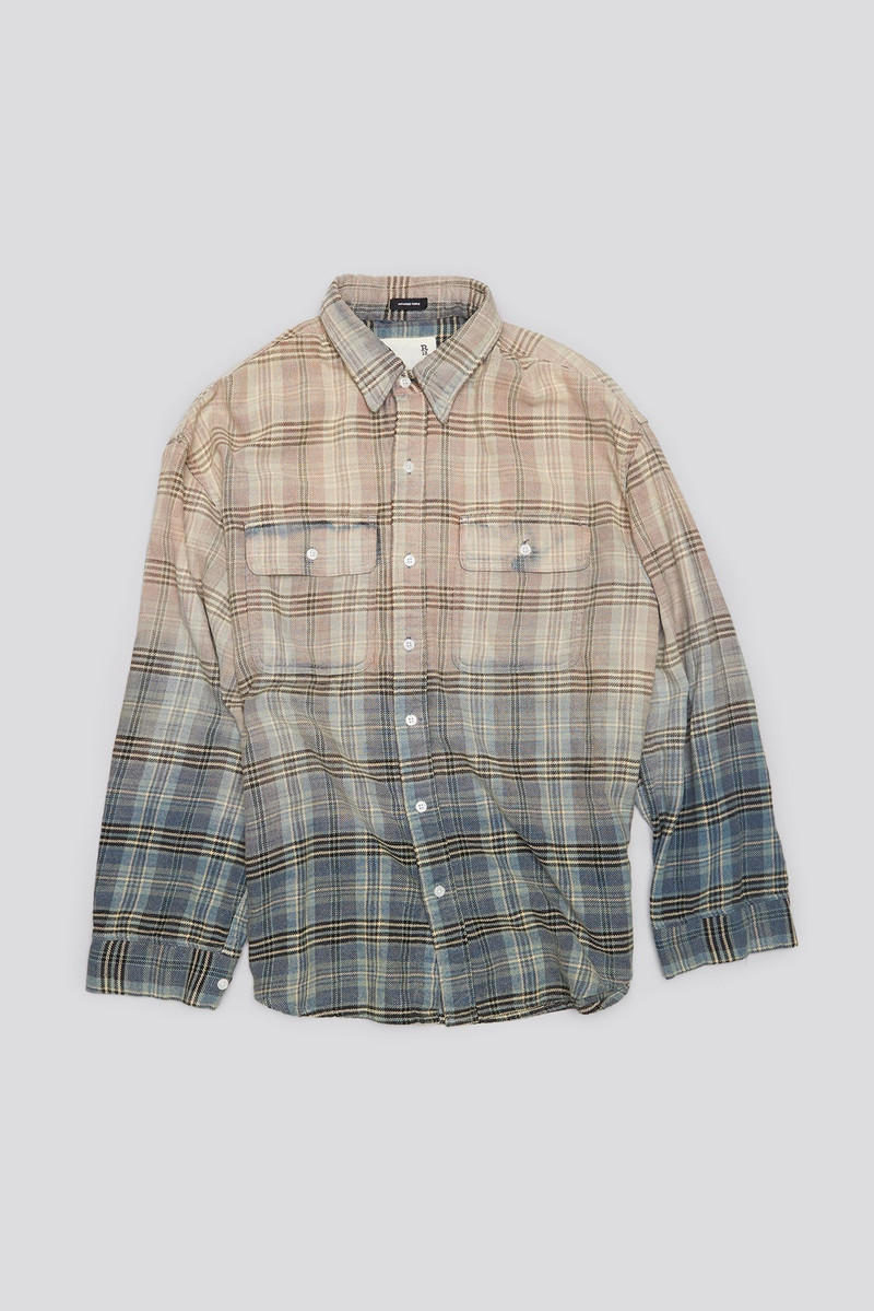 RELAXED WORKSHIRT - GRADIENT BLEACHED BLUE PLAID 1