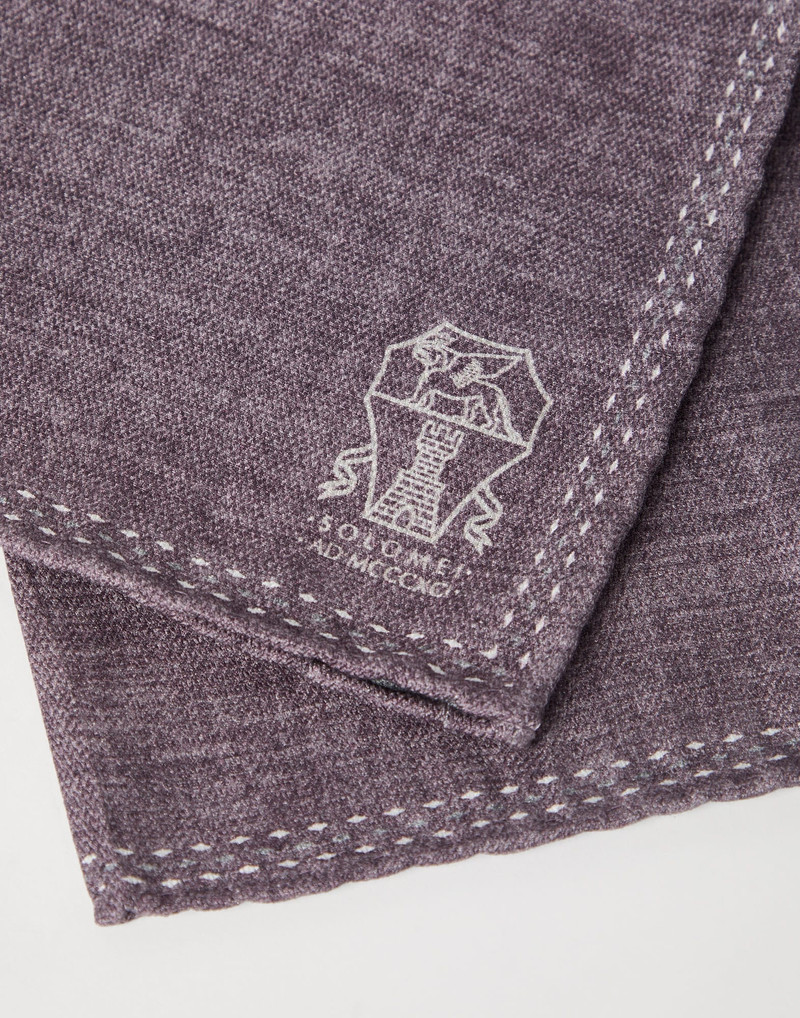 Brunello Cucinelli Silk pocket square with printed logo outlook