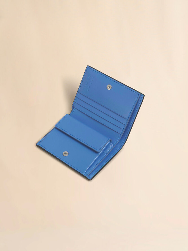 Marni BROWN LEATHER BIFOLD WALLET WITH MARNI MENDING EMBROIDERY outlook