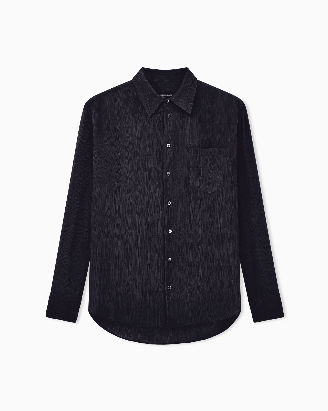 SHIRT REGULAR FIT IN COTTON AND SILK BLEND CREPONNE - 1
