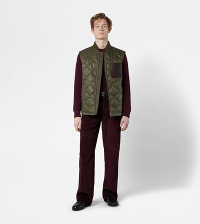 Tod's QUILTED GILET - GREEN outlook