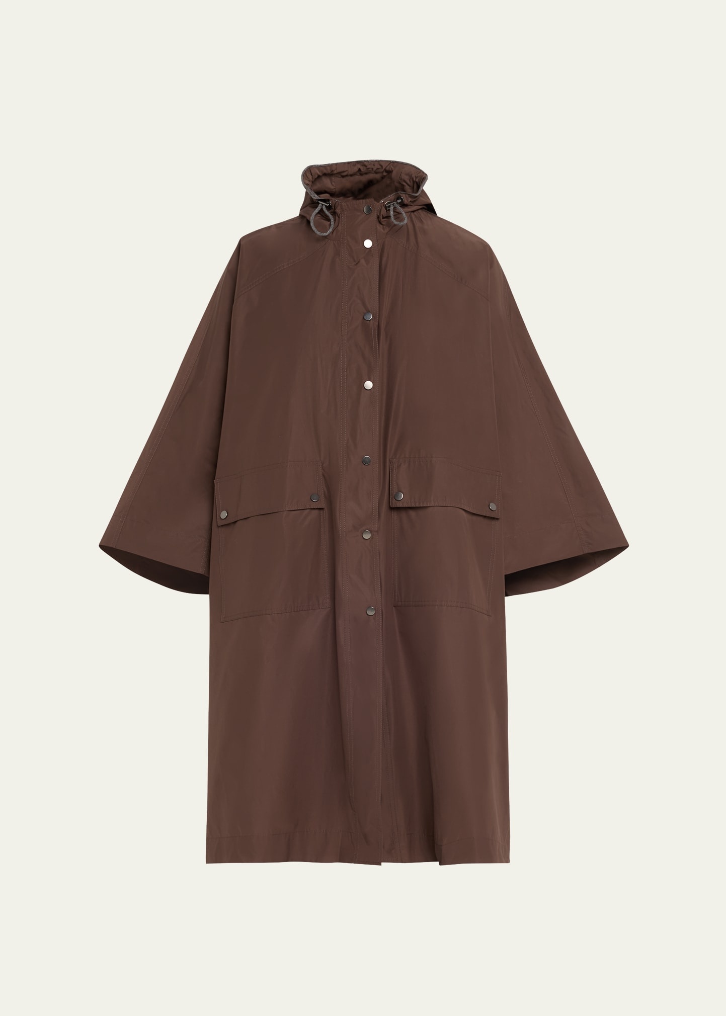 Hooded Water-Resistant Taffeta Jacket - 1