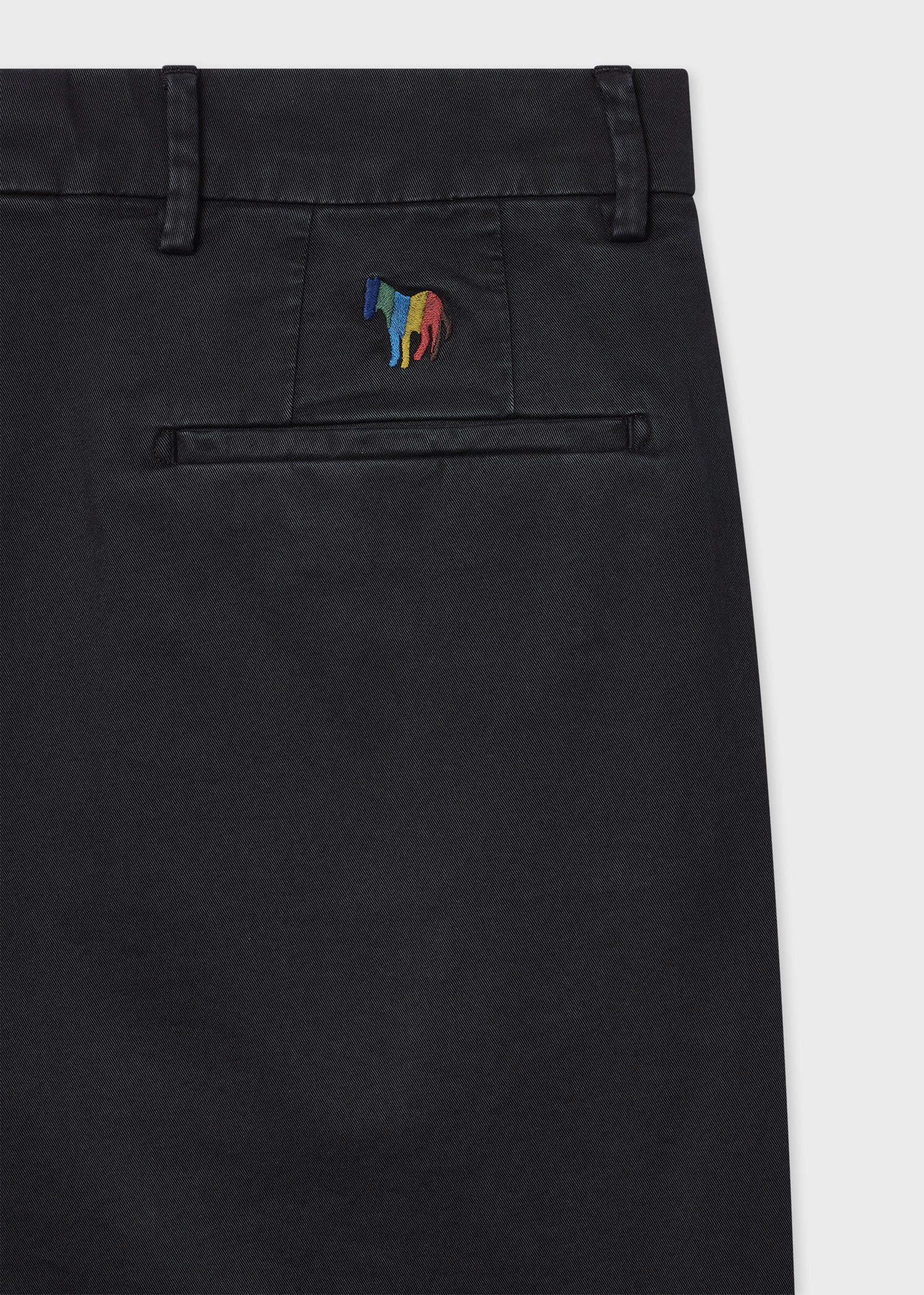 Mid-Fit Black Garment-Dyed 'Broad Stripe Zebra' Chinos - 2