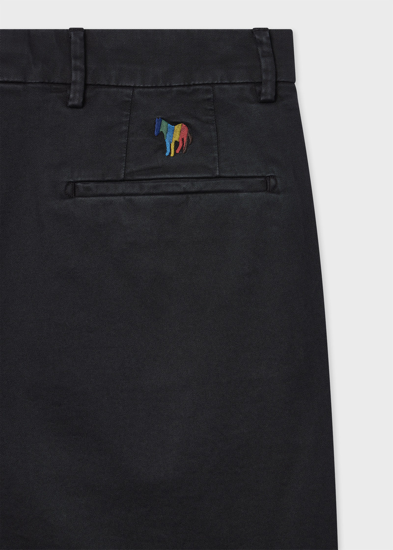 Paul Smith Mid-Fit Black Garment-Dyed 'Broad Stripe Zebra' Chinos outlook