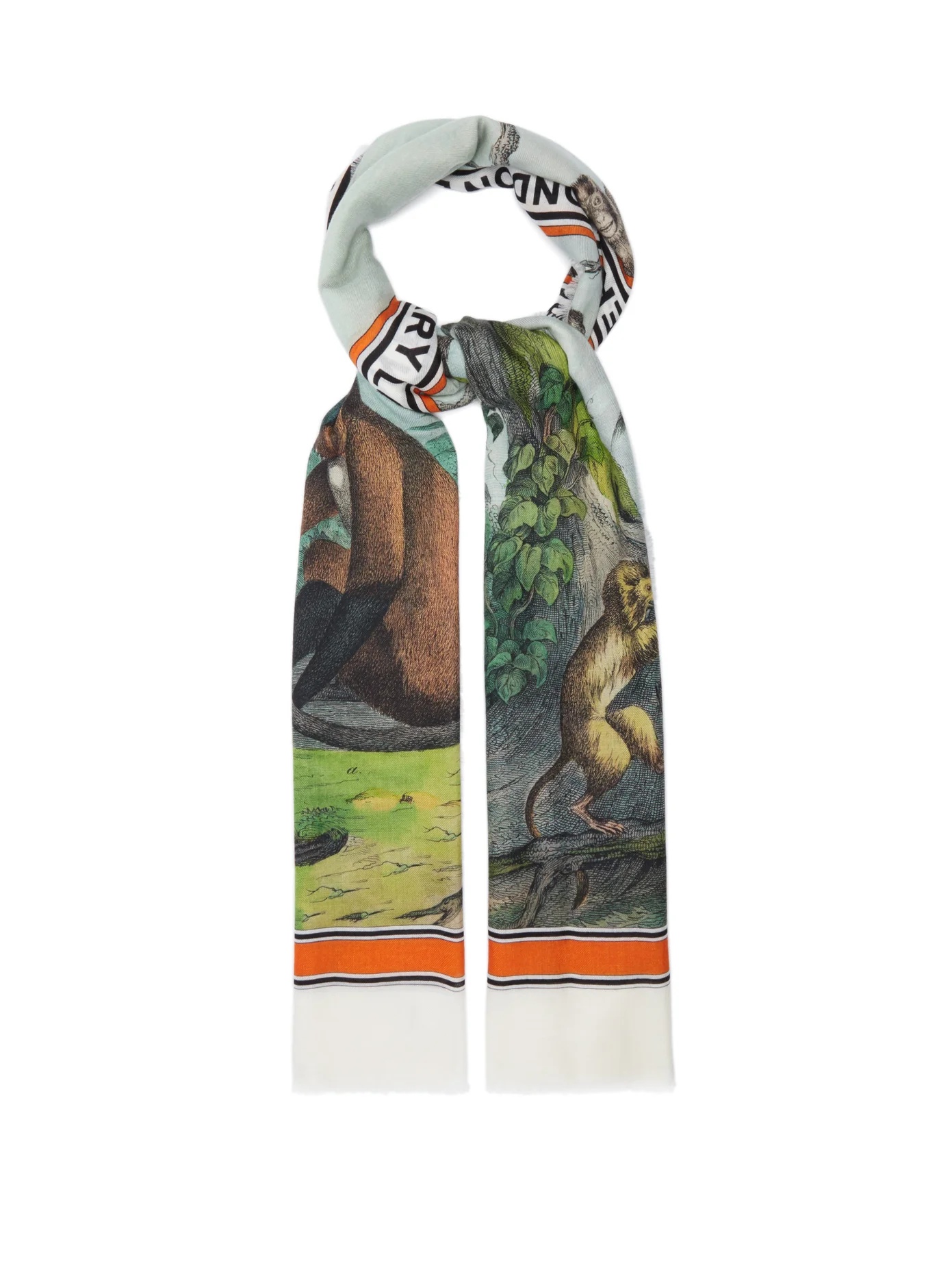 Monkey-print cashmere scarf - 1