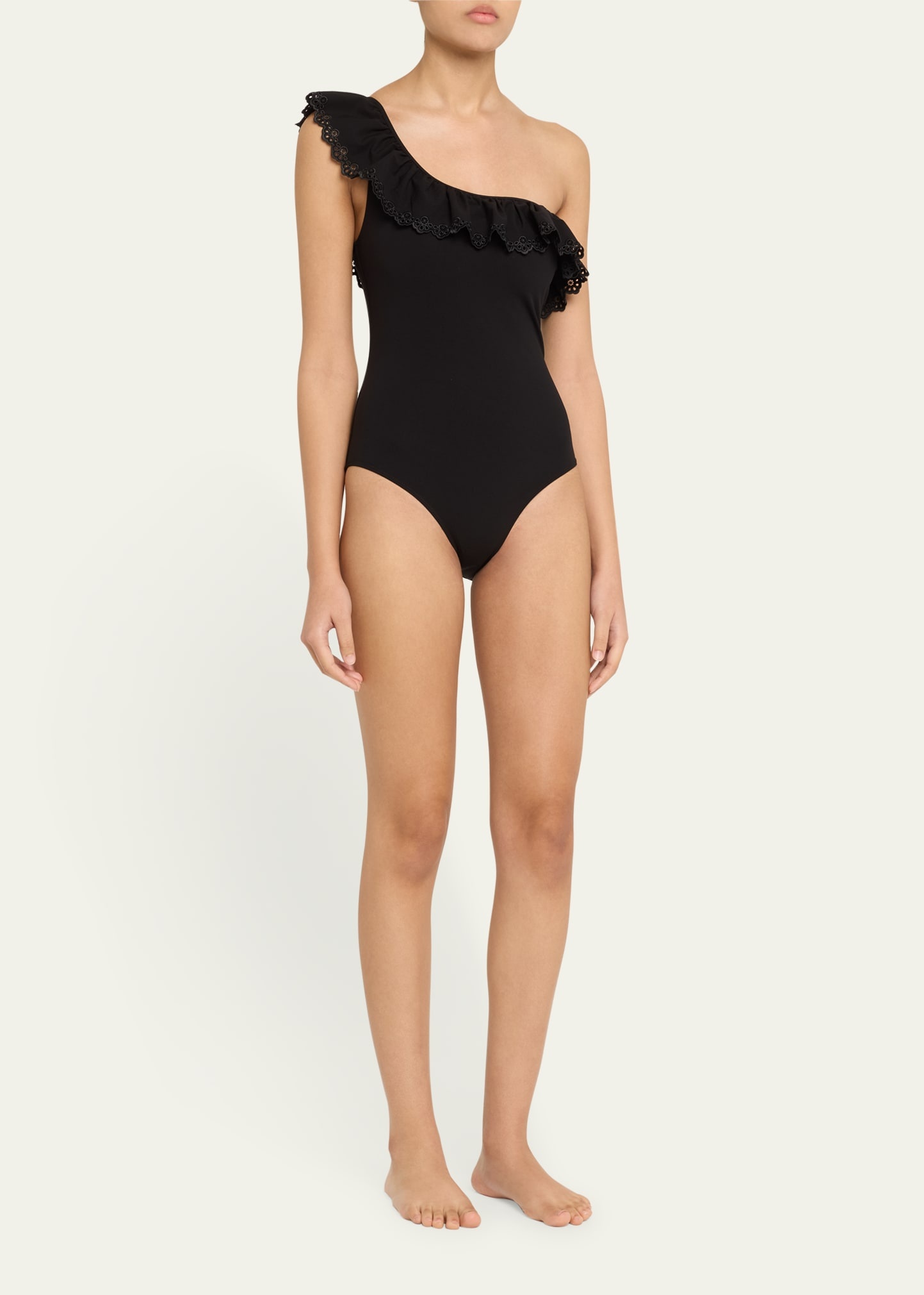 Solara Embroidered Flutter One-Piece Swimsuit - 4
