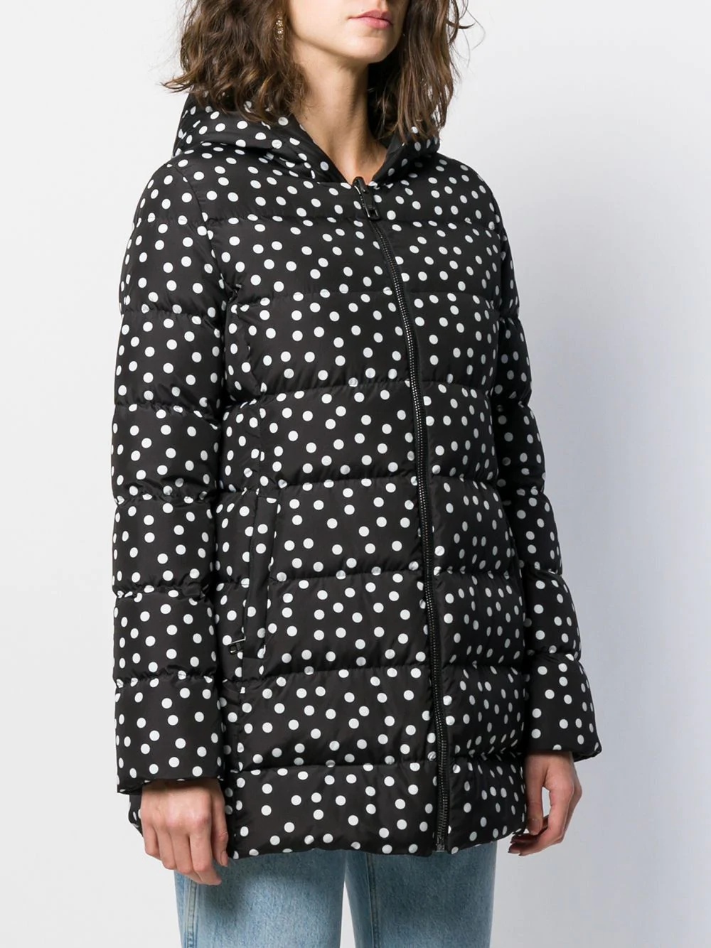 polka dot print padded coat - 3