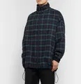 Oversized Logo-Embroidered Checked Cotton-Flannel Track Jacket - 10