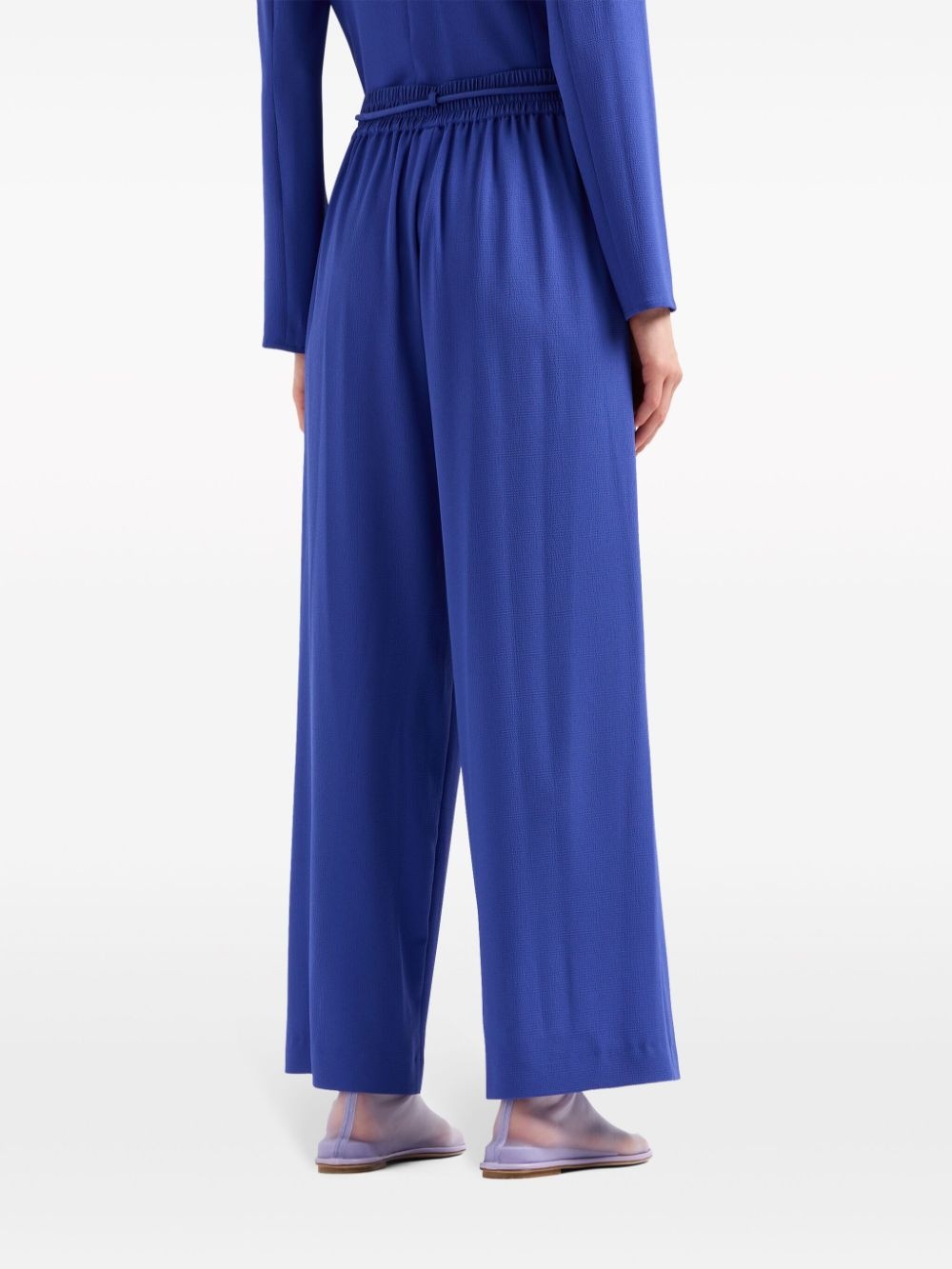 elasticated-waist straight-leg trousers - 3