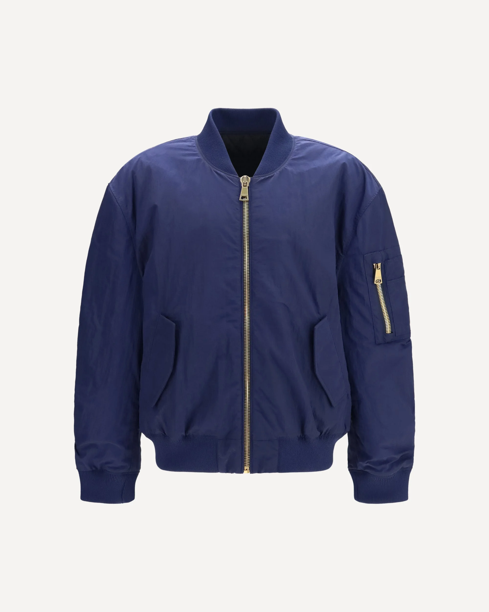 Nylon Bomber Jacket with embroidered back logo - 1