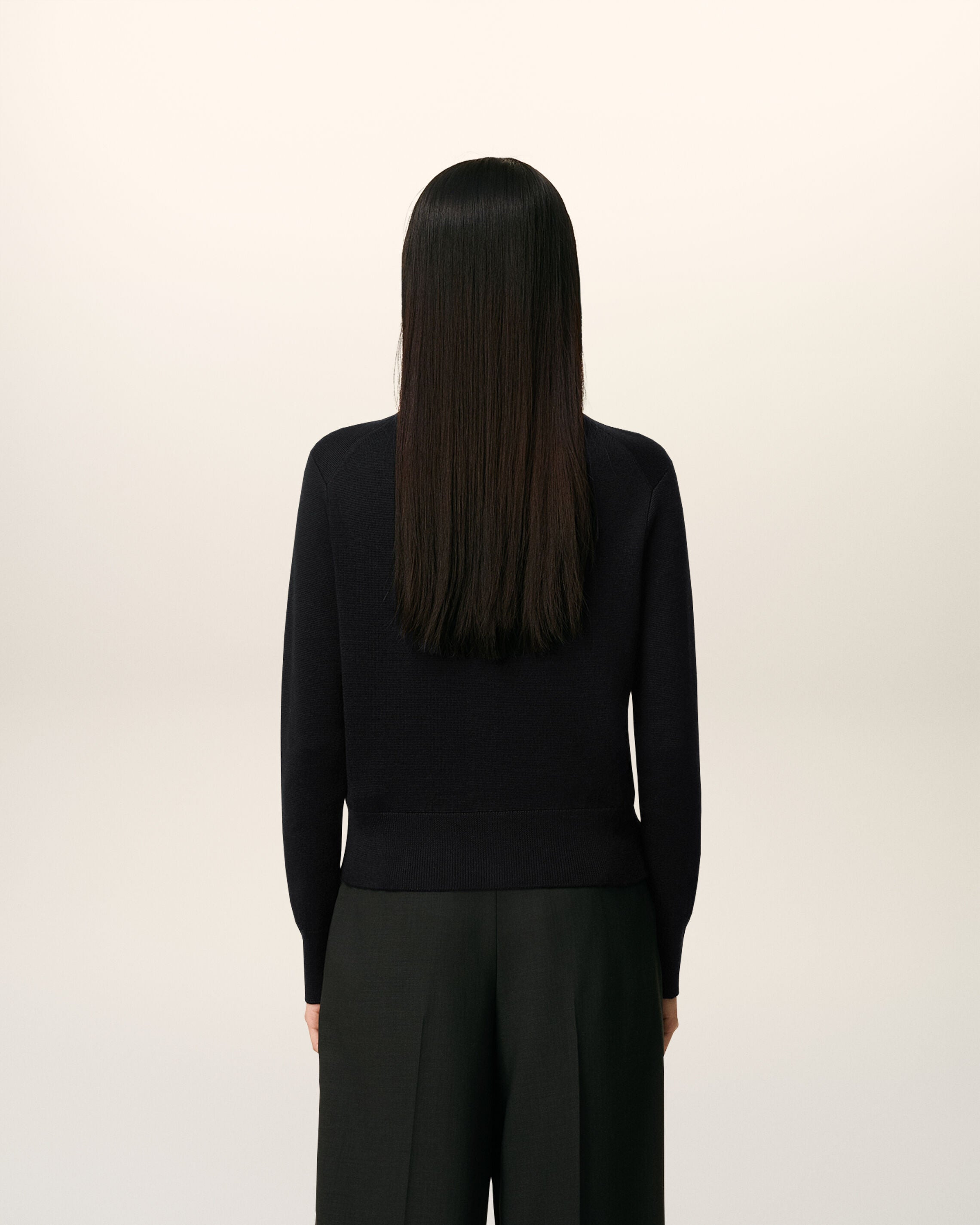 BLACK WOOL AMI DE COEUR CARDIGAN - 5