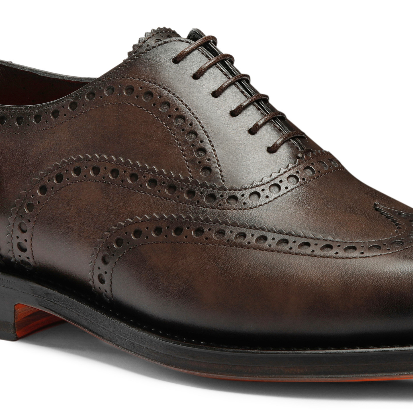 Men’s polished brown leather Oxford shoe - 6