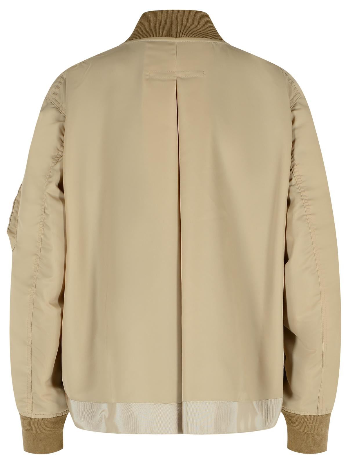 Sacai Beige Nylon Bomber Jacket Women - 3