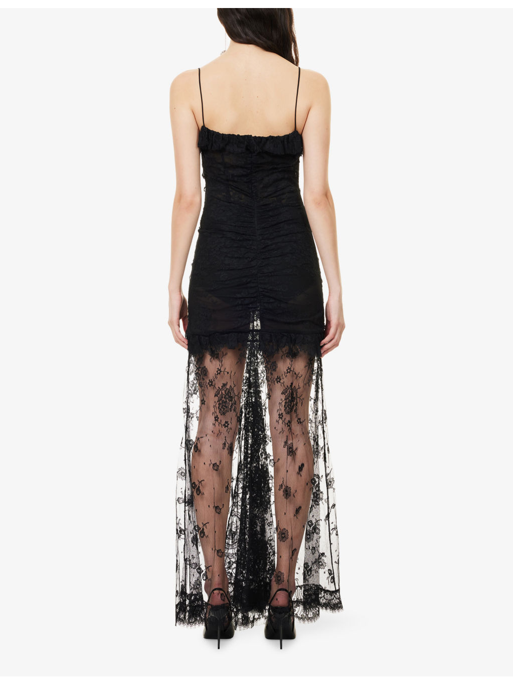 Bow Split-Hem Lace Maxi Dress - 4